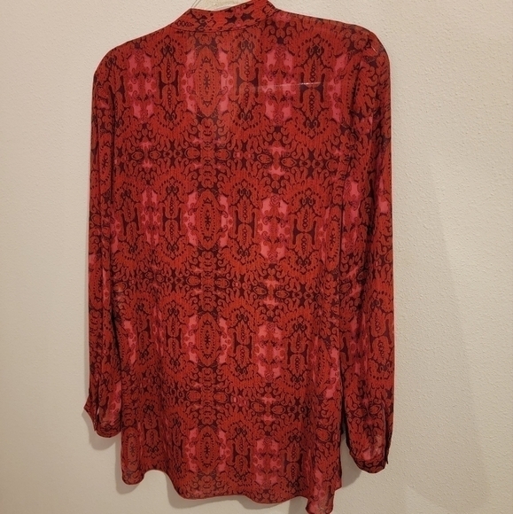 Chicos‎ Size 1 Red Boho Blouse - Picture 4 of 7
